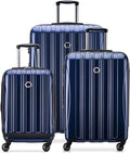 DELSEY PARIS Helium Aero Hardside Expandable Luggage with Spinner Wheels, Blue Cobalt, 3-Piece Set (19/24/28)