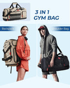 BAGSMART Gym Bag for Women & Men, 35L/63L Sports Travel Duffel Backpack with Shoe Compartment Laptop Compartment, Water Resistant Carry On Weekender Bag for Airplane