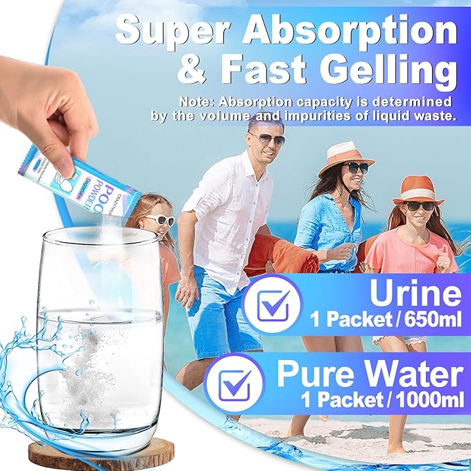 Portable Toilet Gel, Poo Powder for Portable Toilet, Camping Toilet Gel, Pee Powder, Portable Toilet Powder for Outdoor Camping and Hiking Toilet Gel Powder