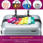 6 Pack Silicone Luggage Tag for Suitcases with Stainless Loop, Privacy Protection Travel Bag Tags Perfect to Quickly Spot Baggage Handbag (Aurantium)
