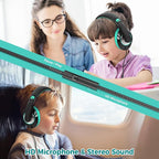 rockpapa Comfort+ Kids Headphones with Microphone, Boys Girls Student Over-Ear Headphones Wired Foldable for School Classroom Laptop PC Computer Tablet Black/Blue+Black/Teal