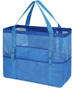 Fammart Mesh Beach Bag, Large Beach Tote with Zipper Pocket, Toys Pool Bag for Family Travel Vacation Cruise Essentials