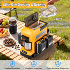 Taingwei Portable Coffee Maker for Dewalt 20V Battery, Drip Coffee Machine with Electric Coffee Grinder for RV, Camping, Travel, Car, Hiking (Battery Not Included)