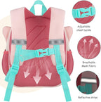GAGAKU Kids Backpack with Leash for Girls Age 2-4, Cute 3D Butterfly Preschool Backpack, Lightweight Nylon Toddler Backpack for Kindergarten Travel School