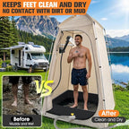 2026 Upgraded Portable Camping Shower with Portable Shower Pan,10000Mah Rechargeable Portable Shower Head with Camp Shower Floor,Outdoor Shower Pan with Drain Hose,5 Spray Portable Shower Pump