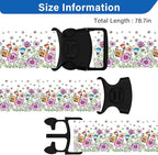 Luggage Straps for Suitcases, Travel Adjustable Belt with Quick Release Buckle, Heavy Duty Nylon Bag Packing Strap, Unique Bright Identifiers Business Travel Accessories (2 Pack) - Colorful Daisy