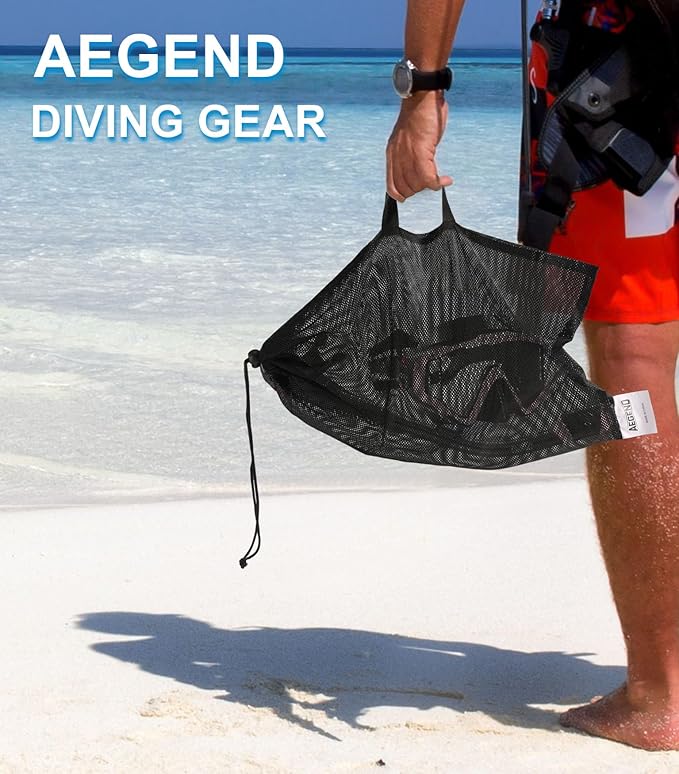 Aegend Snorkeling Gear for Adults Youth Kids, Snorkel Mask with Top Dry Valve - Panoramic View Anti-Leak and Anti-Fog with Mesh Bag for Snorkeling, Scuba Diving, Freediving & Swimming