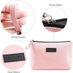 Cosmetic Bags for Women Small Makeup Bag for Purse Pu Leather Makeup Pouch Travel Makeup Bag with Zipper Make Up Bag for Travelling