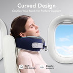 KPNEOL Travel Pillow, 100% Pure Memory Foam Travel Neck Pillow Airplane Neck Support Ergonomic Design for Traveling Suitable for Airplanes,Offices and Cars-Navy Blue