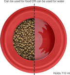 Kurgo Splash Free Wander Dog Water Bowl - Anti-Splash Rim - Travel Friendly - Food Grade Silicone - Compact Wedge Shape - Dishwasher-Safe Bowl - 24 oz - Chili Red