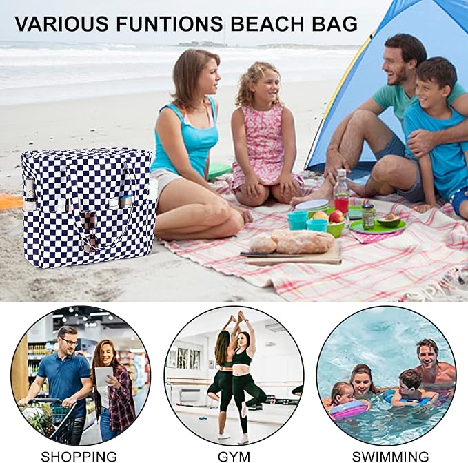 Bluboon Waterproof Beach Tote Pool Bags for Women Ladies Extra Large Carry On Bag With Wet Compartment for Weekender Travel