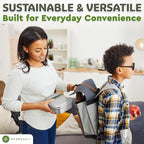 Everusely - Bento Box - Sage, 60oz / 1.8 L - Extra Large Stainless Steel Lunch Box + Leakproof Condiment Container - 3 Compartment Snack Organizer for On the Go Meals - Freezer & Dishwasher Safe