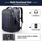 Travelability Carry On Backpack,Expandable 1-7 DAYS Roomy Travel Backpack with Cable Access Port,Anti Theft Water Resistant Fits 18.4"Laptop Large Business Backpack for Men Women,Flights Approve,Blue