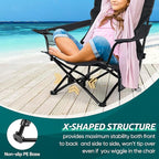 HaSteeL Folding Beach Chair, Foldable Black Camping Chairs for Outside, Low Beach Chair Portable for Adults Fishing, Picnic, Outdoor BBQ, Travel, Sports, Cup Holder & Storage Bag