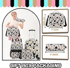 Kids Luggage with Spinner Wheels 5 Piece Carry on Suitcases for Girls 16" Toddler Suitcase Set Airline Approved (Purple Tower)