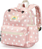 STEAMEDBUN Corduroy Toddler Backpack for Girls 2-4: Kids backpack for Boys Girls - 12 inch Preschool Kindergarten Backpacks - Polka Dot
