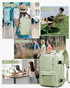 Travel Backpack Women,Carry On Backpack Flight Approved 18x14x8 inches Bag Spirit Airlines Personal ltem,College Sports Hiking Rucksack Waterproof Casual Daypack Laptop Blackpack Men, MintGreen