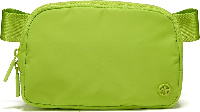 Pander Two Way Zipper Fanny Pack Nylon Everywhere Belt Bag for Women, Water Repellent Waist Packs, Crossbody Bags with Adjustable Strap(Grape Green).