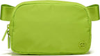 Pander Two Way Zipper Fanny Pack Nylon Everywhere Belt Bag for Women, Water Repellent Waist Packs, Crossbody Bags with Adjustable Strap(Grape Green).