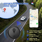 GPS Tracker, Mini GPS Tracker for Vehicles Hidden Portable GPS Tracker for Cars Splashproof Available for iOS Find My (iOS Only), No Monthly Fee Subscription No SIM Card Required - Black