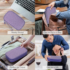 FYY Electronic Organizer, Travel Cable Organizer Bag Pouch Electronic Accessories Carry Case Portable Waterproof Double Layers Storage Bag for Cable, Cord, Charger, Phone, Medium Size, Dark Purple