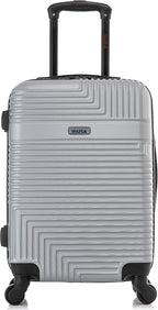 InUSA RESILIENCE Luggage with Spinner Wheels | Durable Lightweight Hardshell Suitcase, Spacious Travel Bag with Handle and Trolley | 20-Inch Carry On Small Luggage | Silver