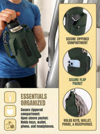 AUPET Magnetic Gym Bag for Men & Women, Small Gym Bag Organizer, Crossbody Magnets Gym Water Bottle Bag Holder Carrier Fits for 18-40oz Owala Yeti Hydro Flask, Workout Pouch for Phone, Keys & Wallet
