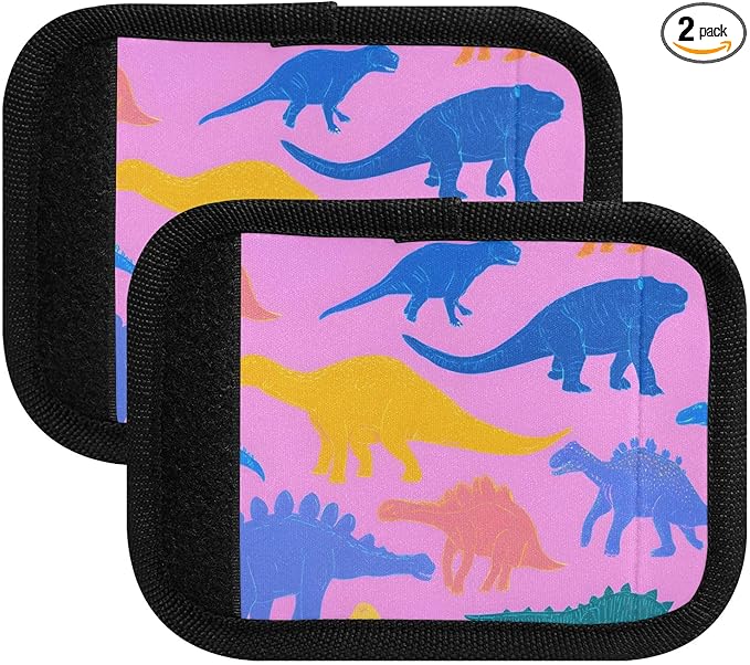 Dinosaur Hotpink Luggage Handle Wrap for Suitcase Luggage Tags Handle Covers Identifiers Soft Decorations Travel Accessories 2 Pack