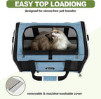 GAPZER Cat Carrier 18 x 11 x 11 Top Loading Soft-Sided Pet Travel Bag Over 15lbs, Portable Small Dog Puppy Car Crate 10 lbs, Chihuahua Kennel Carry Case, Kitty Cloth Cage Medium Cat Under 25 Blue
