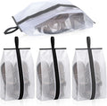 Shoe Bags for Travel 4 PCS Large Travel Shoe Bag Clear Gym Shoes Bag with Zipper Waterproof Golf Shoes Dust Bags with Handle for Man and Women (Black & Gray)