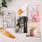 Passport Holder,RFID Blocking Passport Cover Cute Floral Traveling Passport Wallet for Women Grey Flowers
