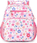 mibasies Kids Backpack for Girls: Girls Backpack 5-8 - Kindergarten Elementary School Bookbag for Girl - Floral Pink