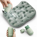 Portable Inflatable Seat Cushion w/Press Pump, No Mouth-Blow Air Pad for Flights, Waterproof Lightweight Chair Cushion for Stadium, Camping, Picnic, Fishing, Beach, Grass & Muddy Ground (Green)