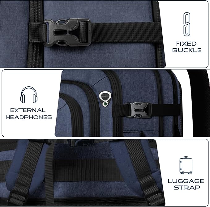 Travel Backpack, Extra Large Carry on Backpack, TSA 18.4 inch Laptop Bags Flight Approved, Lightweight Waterproof Business Luggage Bag, Gifts for Women, Blue