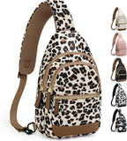 Capolo Sling Bag for Women Men Waterproof Crossbody Bags for Women Trendy Casual Fanny Pack with Convertible Shoulder Strap Chest Bag for Travel Hiking(Leopard, Medium)