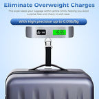 Digital Luggage Scale, WGGE Travel Luggage Weight Scale, Max 110lbs/50kg Baggage Scale with Backlit LCD Display