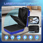 smilesun Scooter Suitcase for Kids & Adults, Foldable Carry On Travel Luggage, Hardside Ride on Scooter Suitcase with Spinner Wheels，Blue