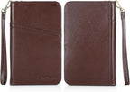 Polare Full Grain Leather Passport Holder Cover Case for Men and Women RFID Blocking Family Travel Wallet Holds 6 Passports