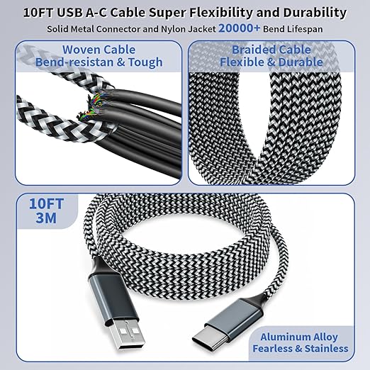 2Pack Fast iPhone Charger[Apple MFi Certified]10FT Dual Port USB Fast Charging Block iPhone 17 USB A-C Braided Cable Cords,Apple Charger Adapter for iPhone 17 Air/16e/17/16/15/15 Plus/Pro/Pro Max/iPad