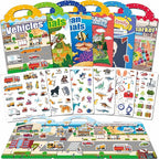 iGetooy 6 Sets Reusable Sticker Book for Toddlers 1-3, Jelly Sticker Books for Toddlers 2-4 Years, Toddler Travel Toys for Kids 2 3 4 Year Old Girls Boys