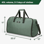 Halfday Convertible 2-in-1 Garment Duffel Weekender Bag 40L: Wrinkle-Free Travel (Hanging Suit Compartment, Shoe Pockets, Trolley Sleeve), Durable & Water-Resistant Carry-on, Cactus
