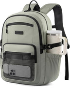 LOVEVOOK Laptop Backpack Women/Men with 40oz Cup Holder Buckle Strap, 15.6 Inch Tech-Ready Work Backpack, TSA-compliant for Travel & College with Versatile Mesh Pocket, Sage Green