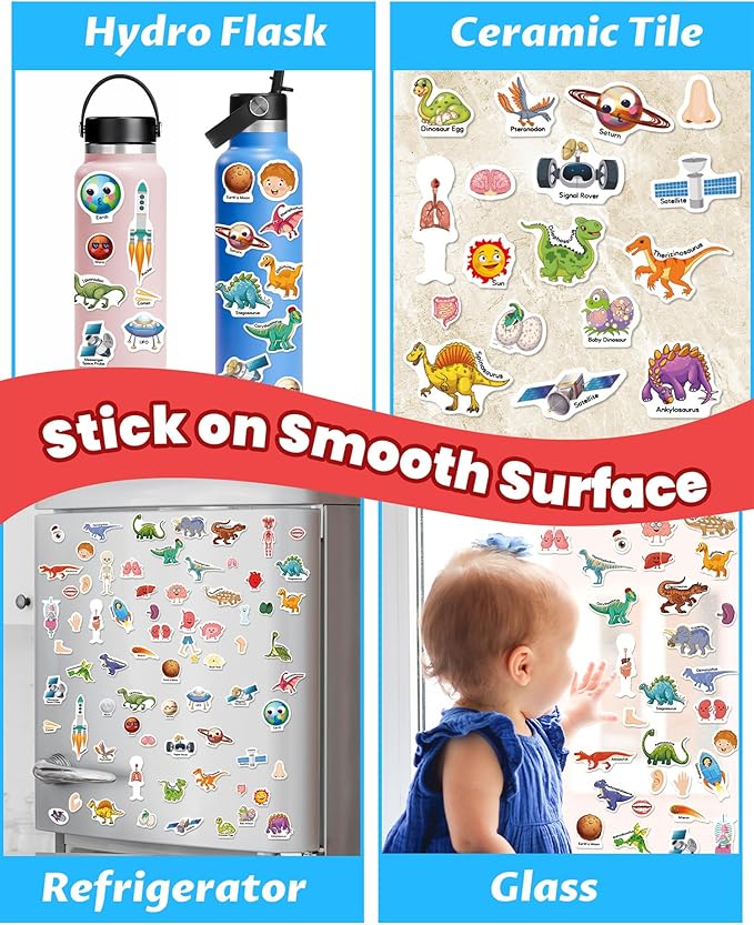 Walenced Reusable Sticker Book for Toddlers, Stickers for Kids, Toddler Sticker Book, Toddler Craft Activities, Toddler Travel Toys Boy Girl Birthday Gifts