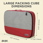 Dot&Dot Large Packing Cubes for Travel 10pc Set - Suitcase Luggage Organizer Bags - Essential Gear for Family - Lightweight Fabric Containers (Non-Compression)