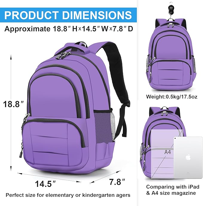 rickyh style Lightweight Elementary Durable Backpack Student Kids Waterproof Backpack