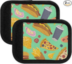 Fast Food Print Luggage Handle Wrap for Suitcase Luggage Tags Handle Covers Identifiers Soft Decorations Travel Accessories 2 Pack