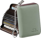 FurArt Zipper Wallet Women, RFID Blocking Credit Card Wallet, Business Card Holder, Compact Size KeyChain Wallet