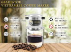 Vietnamese Coffee Maker Filter Set | French Press Style Coffee Filters | Pour Over Coffee Dripper | Portable Coffee Makers | Reusable Coffee Press (Large 15oz)