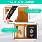 WALNEW Passport Holder for Travel, RFID Passport Cover Wallet for Women Men, PU Leather Passport Book Card Holder Case with Pen (Upgraded, Upgraded-Brown)