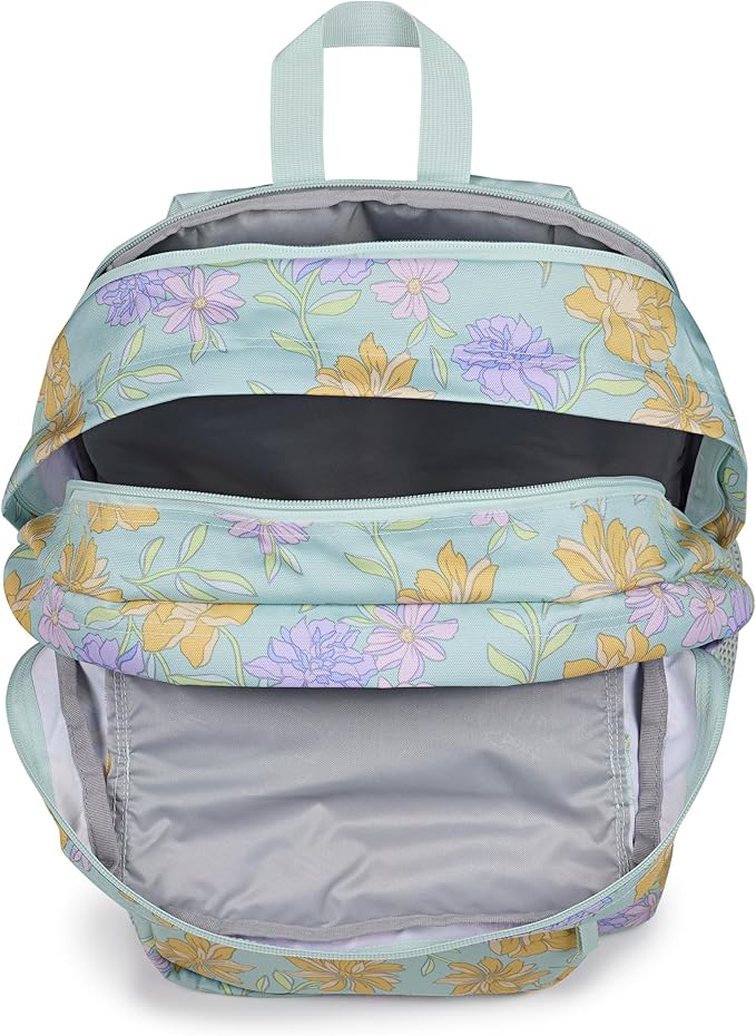 JanSport Laptop Backpack - Computer Bag with 2 Compartments, Ergonomic Shoulder Straps, 15” Laptop Sleeve, Haul Handle - Faded Floral Fresh Mint